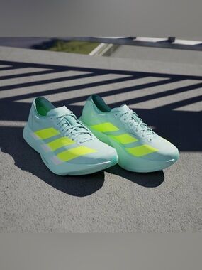 Adidas Adizero Adios Pro 4 Mint Green with Neon Yellow Running Shoes